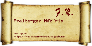 Freiberger Mária névjegykártya